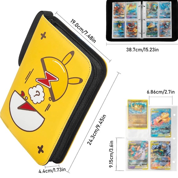 pokemon Card Game Case Binder Holder Holds Up to 400 Cards 50 pages poke ball - Picture 7 of 7